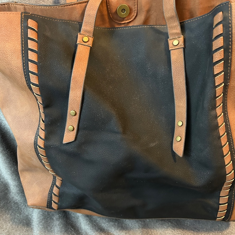 Brown and Black Tote Bag